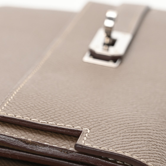 HERMES Epsom Kelly Longue Wallet Etoupe 1681381 | FASHIONPHILE
