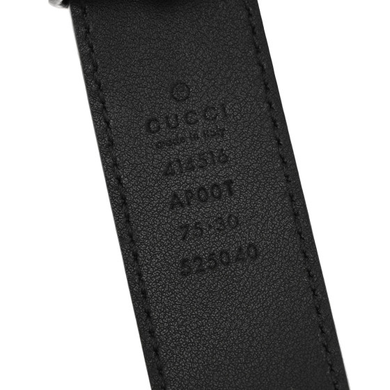GUCCI Calfskin Double G 30mm Belt 75 30 Black 1682346