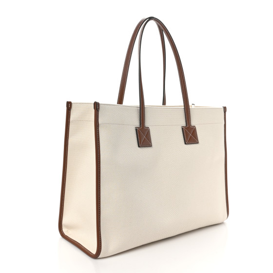 BURBERRY｜ (Two-tone Canvas and Leather Medium Freya Tot BURBERRY Black/Tan Medium Canvas Leather Freya Tote | COCOON