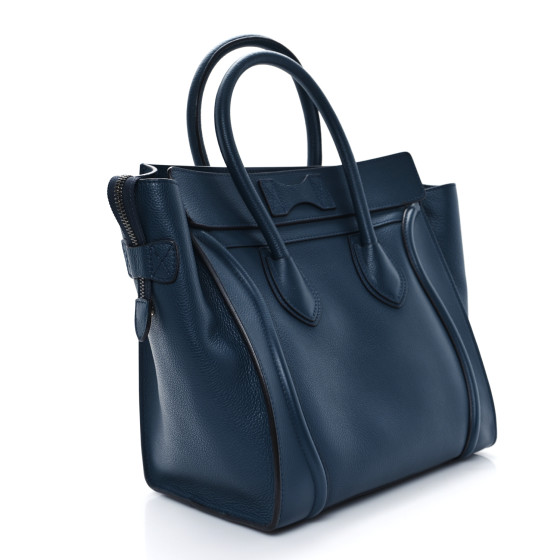 CELINE Drummed Calfskin Mini Luggage Orage