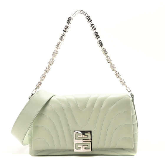 GIVENCHY Calfskin Quilted Small 4G Shoulder Bag Light Green