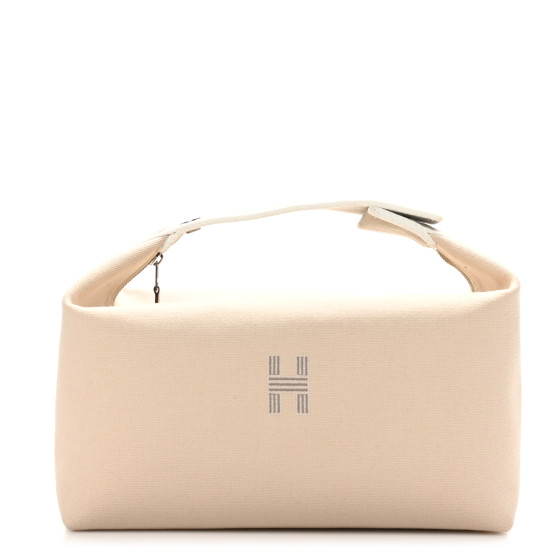 HERMES Canvas Large Bride-A-Brac Pouch Natural 1674347