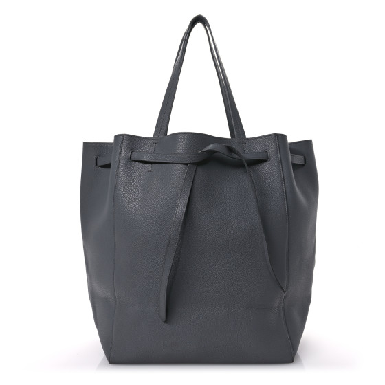 CELINE Soft Grained Calfskin Small Belt Cabas Phantom Medium Grey
