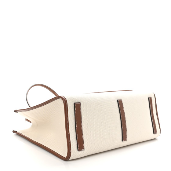 BURBERRY｜ (Two-tone Canvas and Leather Medium Freya Tot BURBERRY Black/Tan Medium Canvas Leather Freya Tote | COCOON