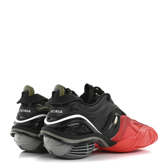 BALENCIAGA Rubber Mesh Womens Tyrex Sneakers 37 Black Red