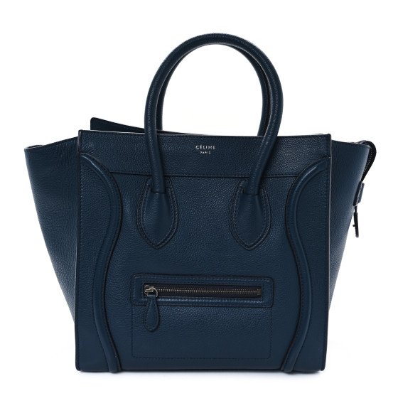 CELINE Drummed Calfskin Mini Luggage Orage