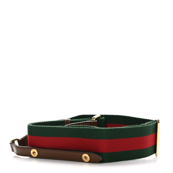 GUCCI Canvas Web Shoulder Strap Green Red 1487907 | FASHIONPHILE