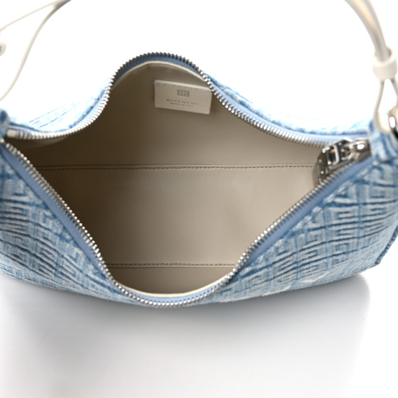 GIVENCHY Denim 4G Logo Small Moon Cut Out Shoulder Bag Light