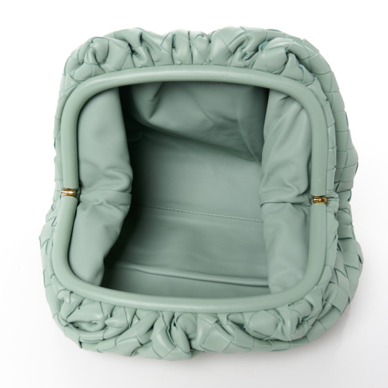 BOTTEGA VENETA Nappa Intrecciato Teen Pouch Sage 1538408
