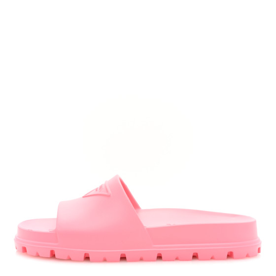 PRADA EVA Rubber Triangle Logo Embossed Womens Lug Sole 20mm