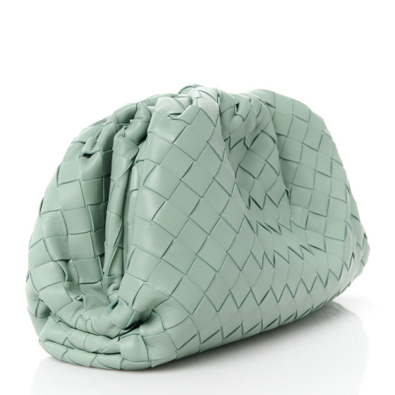 BOTTEGA VENETA Nappa Intrecciato Teen Pouch Sage 1538408