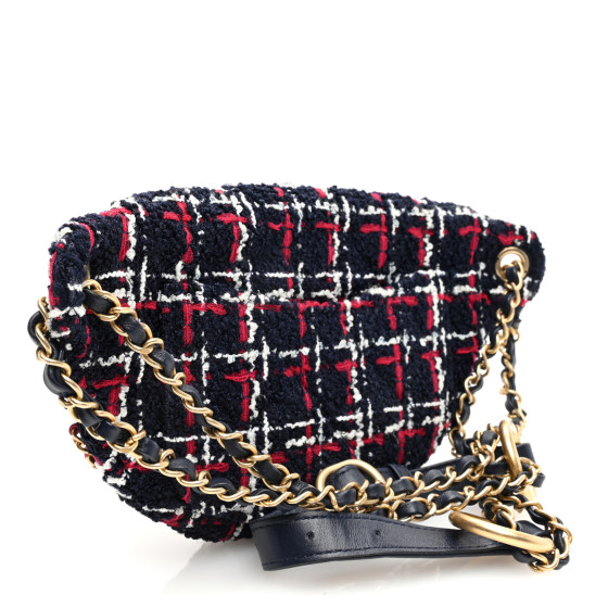 【みな】 CHANEL Tweed Quilted Chain 20s Signe Waist Bag Multicolor