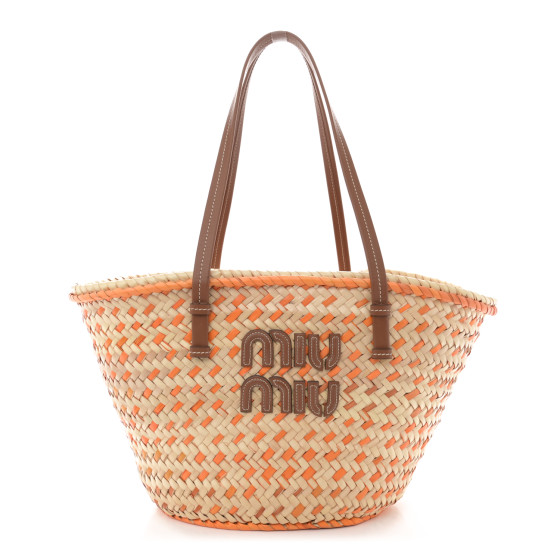MIU MIU Palmetto　ラフィアバッグ MIU MIU Palmetto ラフィアバッグ MIU MIU - MIU MIU Palmetto