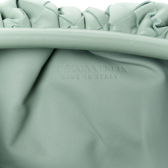 ★BOTTEGA VENETA★ Intrecciato Tin Pouch New Sage 698895VCPP Bottega Veneta Intrecciato Pouch Mini New Sauge in Lambskin