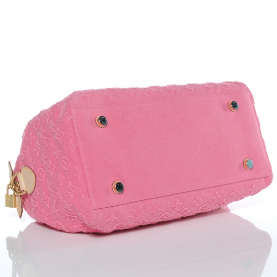 LOUIS VUITTON Denim Monogram Stone Speedy 35 Rose 42802