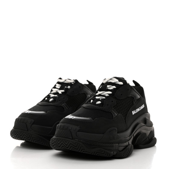 大量入荷 BALENCIAGA Fabric Black 37 Sneakers S Triple Womens Mesh 靴