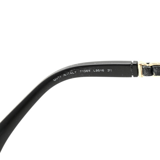 CHANEL Acetate Metal Calfskin Chain Rectangle Sunglasses