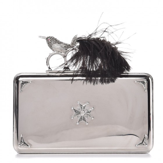 ALEXANDER MCQUEEN Metallic Feather Embellished Bird Knuckle