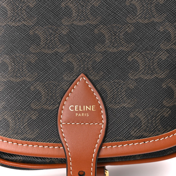 CELINE Triomphe Canvas Medium Folco Bag Tan 1415448