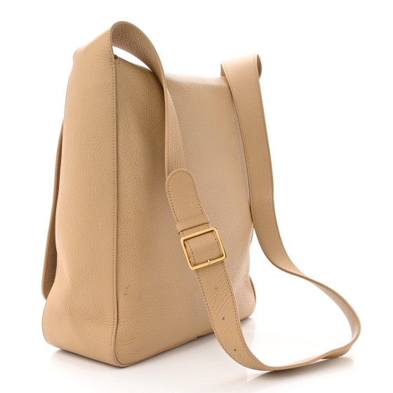 THE ROW Grained Calfskin Avery Flap Messenger Bag Beige