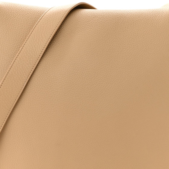 THE ROW Grained Calfskin Avery Flap Messenger Bag Beige