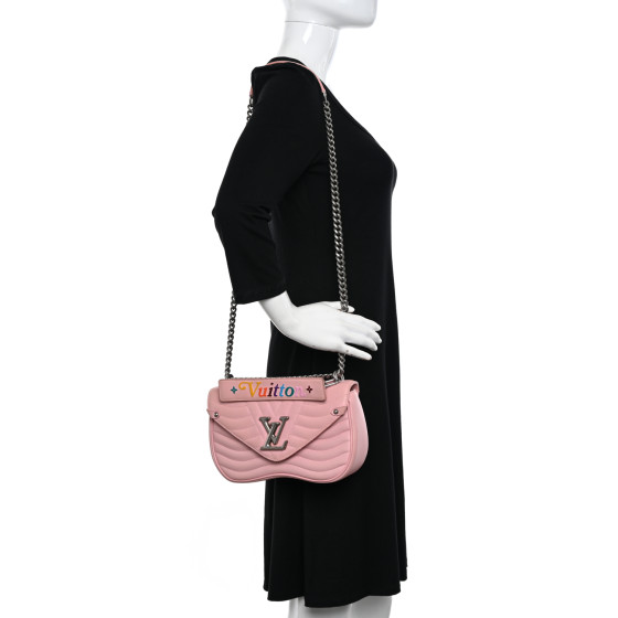 LOUIS VUITTON Calfskin New Wave Chain MM Smoothie Pink