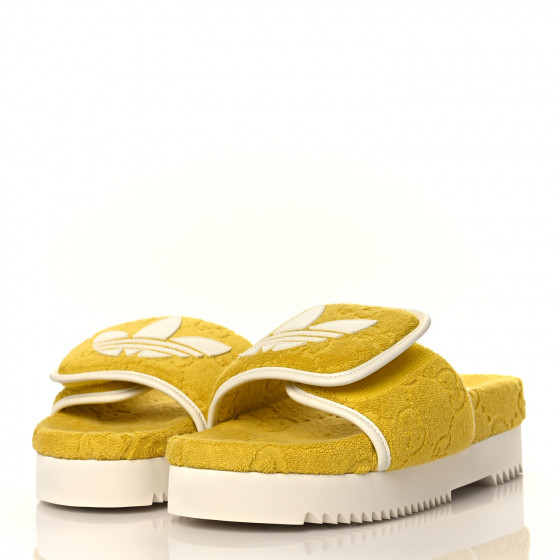 Gucci xadidas【GG Platform Sandal Yellow 】コットンサンダル GUCCI x ADIDAS Women's GG Platform Sandals Yellow Cotton