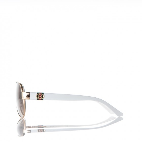 GUCCI Web Aviator Sunglasses 4282/S White Gold 176445