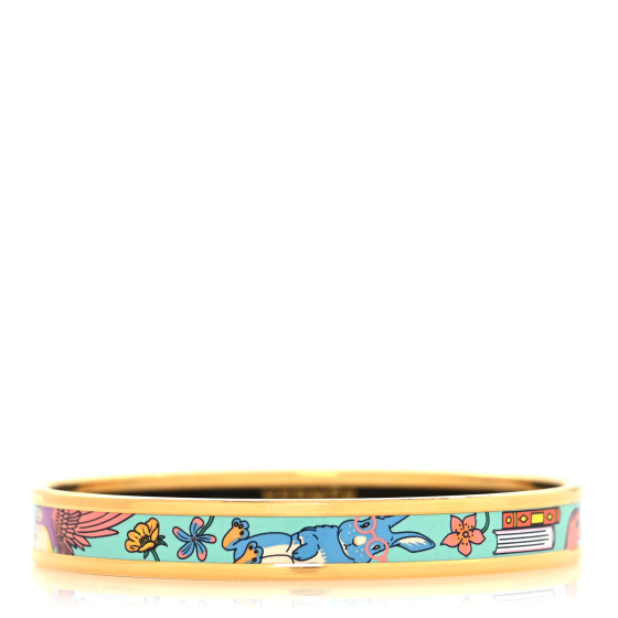 HERMES Enamel Narrow Tea for Two Printed Bracelet 65