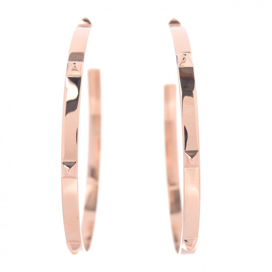≪25SS★≫HERMES ピアス Mini Clous HERMES 18K Rose Gold Mini Clous Hoop Earrings 708398