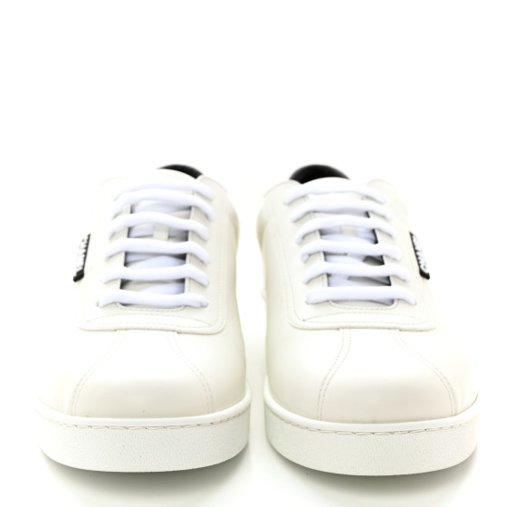 CHANEL Calfskin Mens CC Sneakers 44 White