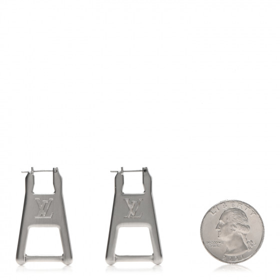 LV様専売 LOUIS VUITTON Zip Earrings Silver 859216 | FASHIONPHILE