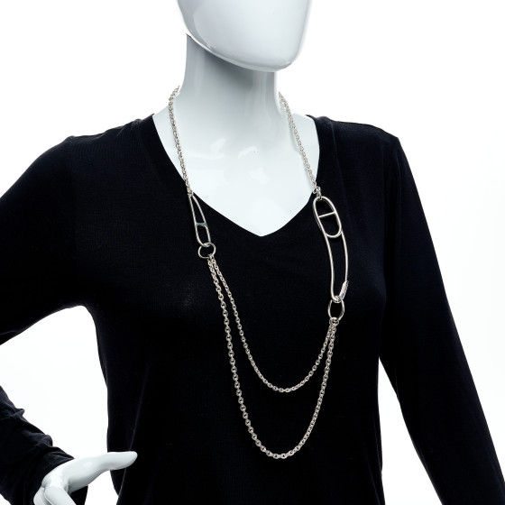 カッコいい新作★Chaine d'Ancre Punk Long necklace, シルバー Chaine d'ancre Punk long necklace | Hermès USA