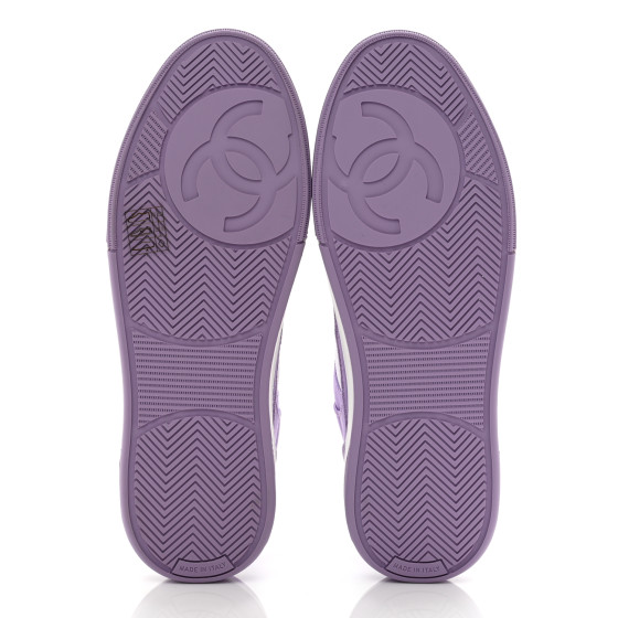シャネル38.5 CHANEL Cotton Sneakers 38.5 Purple White 1430847 | FASHIONPHILE
