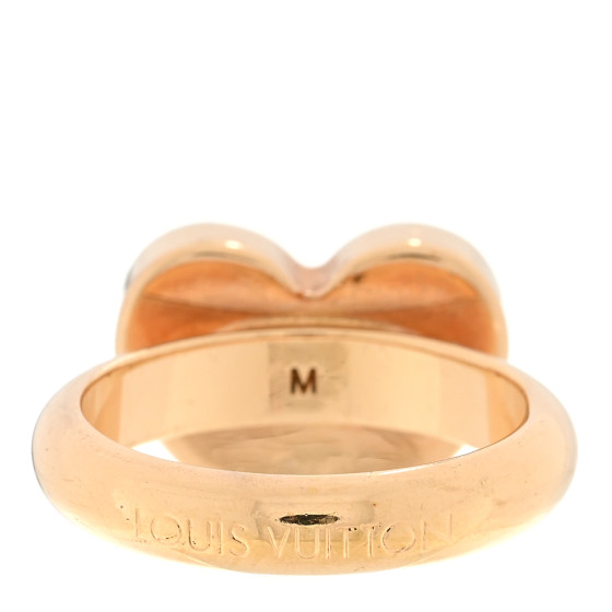 LOUIS VUITTON Damier Valentine Heart Ring M 53 6.25 Gold
