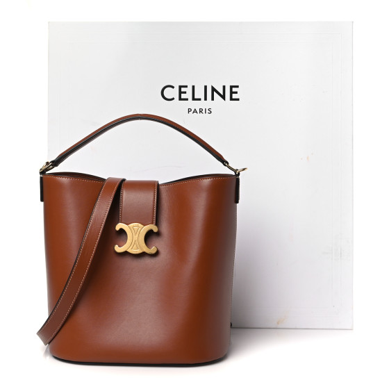 CELINE Smooth Calfskin Triomphe Medium Louise Bag Tan