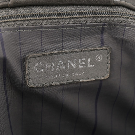 CHANEL Lambskin Studded Accordion CC Flap Grey 1657759