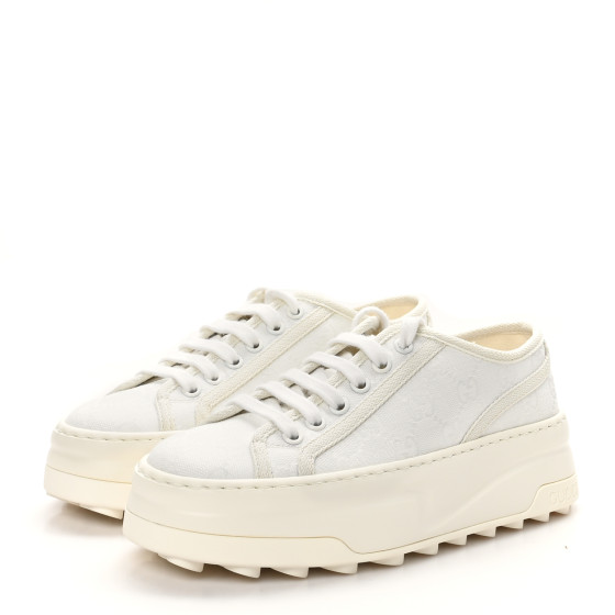 新品未使用　ヴィンテージ　GUCCI 白　Mサイズ GUCCI GG Monogram Womens 1977 Tennis Platform 52mm Sneakers