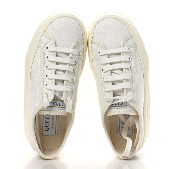 新品未使用 ヴィンテージ GUCCI 白 Mサイズ GUCCI GG Monogram Womens 1977 Tennis Platform 52mm Sneakers