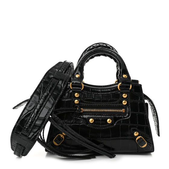 【VIP価格】BALENCIAGA Crocodile Leather Crossbody Bag NWT Balenciaga Gossip Embossed Crocodile Shoulder Bag