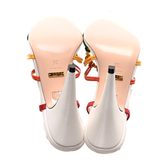 EU36.5 GUCCI カラフルスタッズサンダル Spikes 406A Gucci Ace Low Pearl Studded White Sneakers With Spikes Sz 39