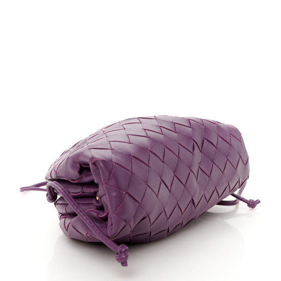 BOTTEGA VENETA Nappa Intrecciato The Mini Pouch Eggplant
