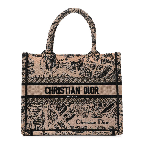 CHRISTIAN DIOR Canvas Embroidered Small Plan De Paris Book