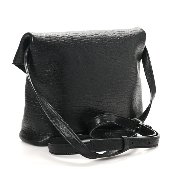 SAINT LAURENT Lambskin Cassandre Envelope Messenger Black