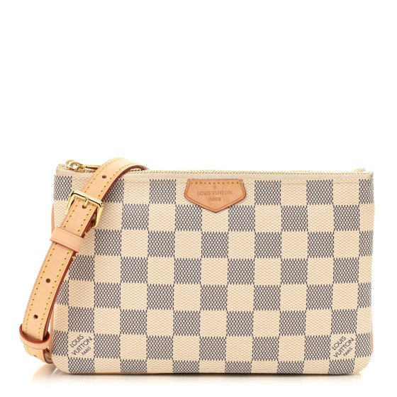 LOUIS VUITTON Damier Azur Double Zip Pochette 1660999