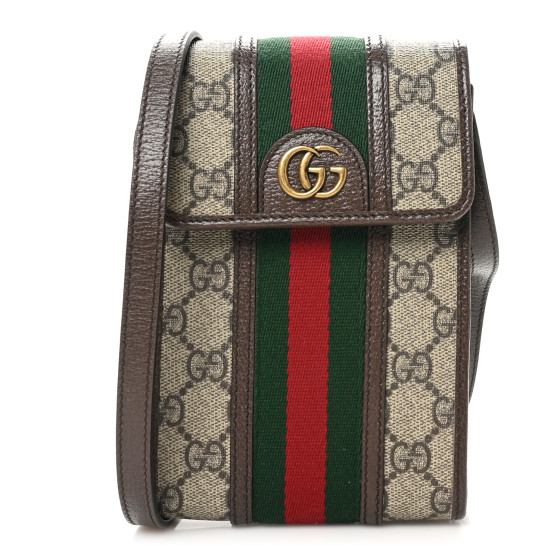 GUCCI GG Supreme Monogram Web Mini Ophidia Crossbody Bag