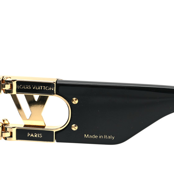 LOUIS VUITTON Acetate LV Link Square Sunglasses Z1478E Black