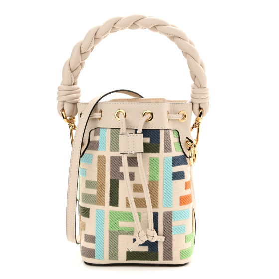 【FENDI】MINI MON TRESOR CANVAS FENDI Canvas Vitello Grace F is Fendi FF Multicolor