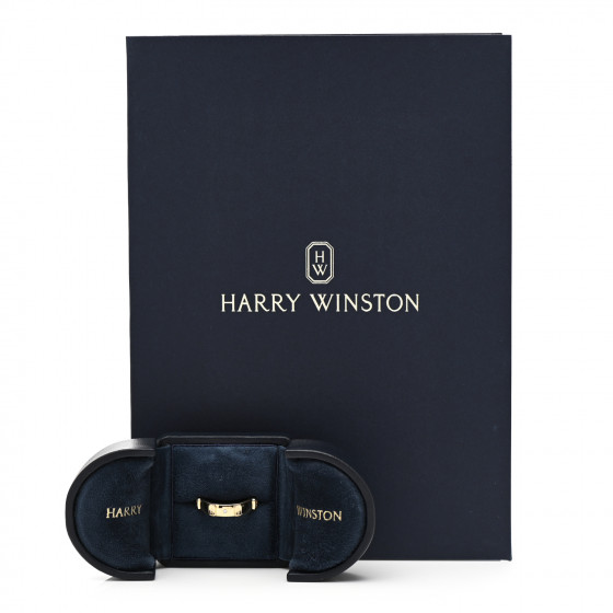 HARRY WINSTON 18K Yellow Gold Diamond HW Logo Single Diamond