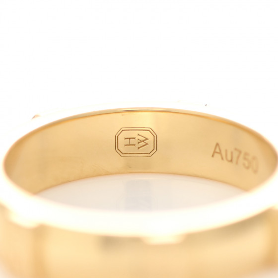 HARRY WINSTON 18K Yellow Gold Diamond HW Logo Single Diamond